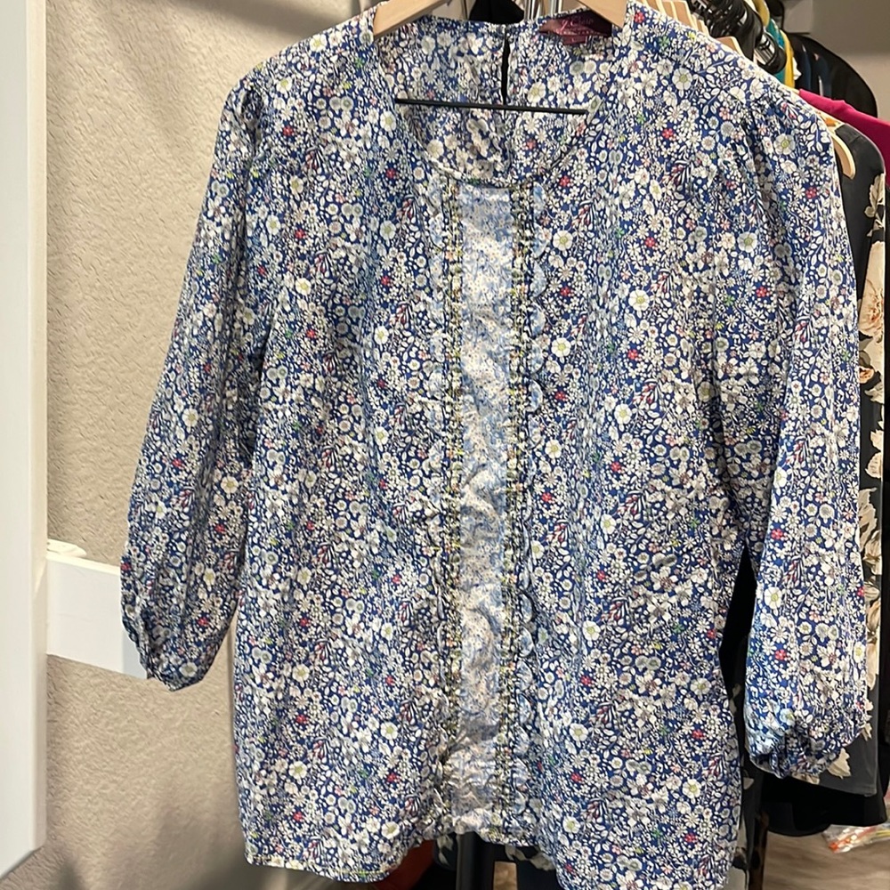 Jcrew liberty fabric floral blouse Large